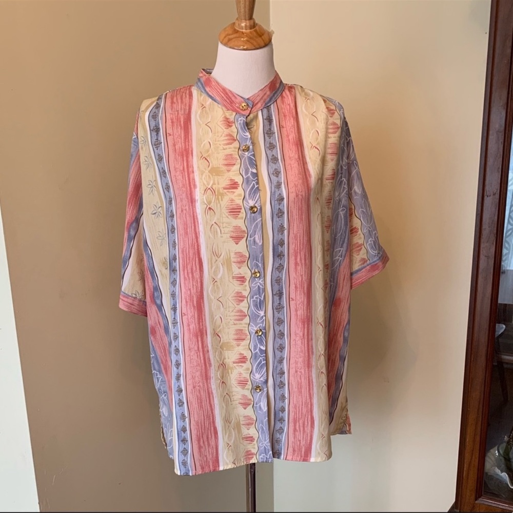 Vintage Blair mixed print top